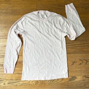 Hanna Andersson Moon and Back Striped PJ Long Sleeve Top Pink Size Medium NWOT